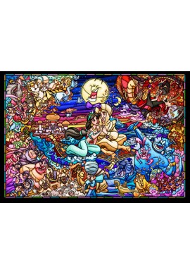 Tenyo 1000-Piece Aladdin Moonlight Romance Jigsaw Puzzle | Magical Disney Night Scene | Beautiful Foil Effect In The Dark! - View #8