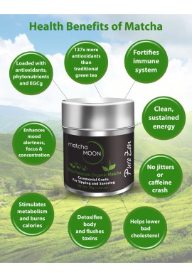 Pure Zen Premium Organic Japanese Matcha Green Tea Powder Matcha Moon