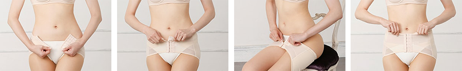 Asiya Biseitai New Pelvis Refresh Belt 2 Beige & Black