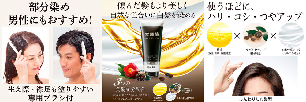 Oshima Tsubaki Hair Color Treatment Natural Black