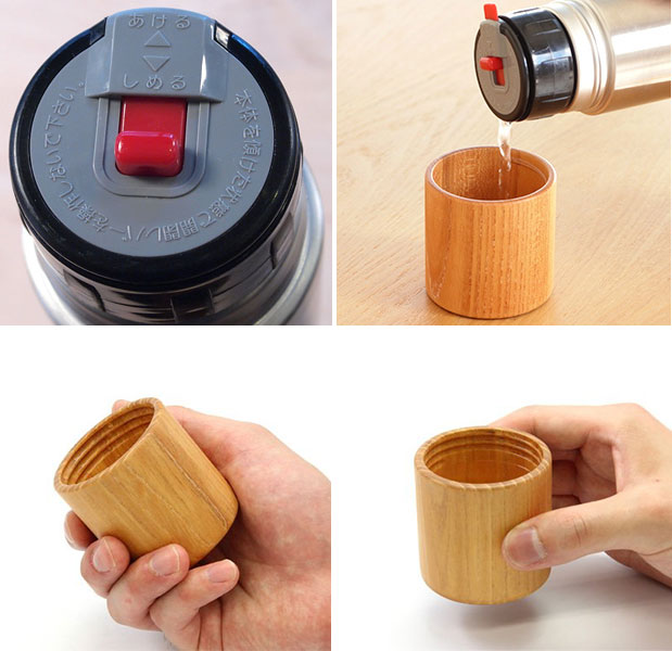 SUS Gallery Mokuneji Tsutsu Wood Cup Bottle Light Series