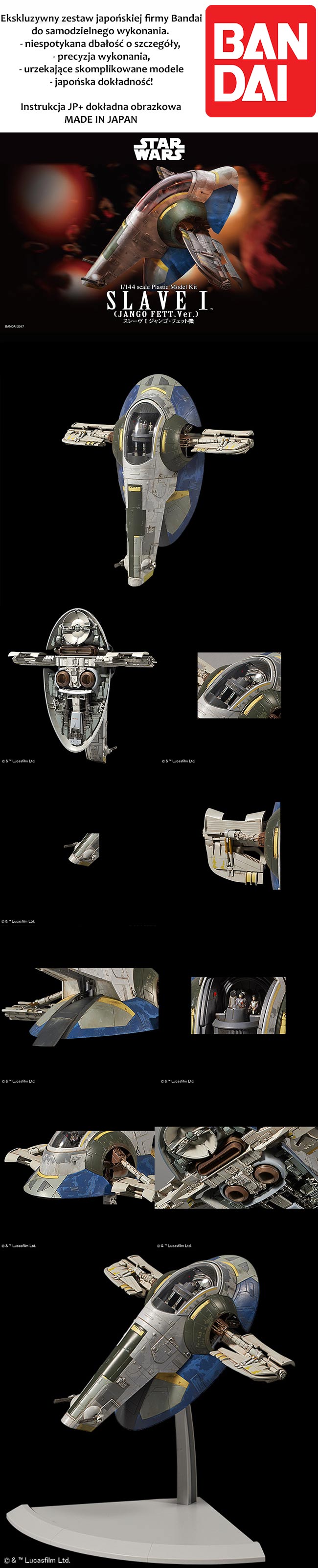 Bandai Star Wars Slave I (Jango Fett Ver.) 1/144 Scale Plastic Model Kit