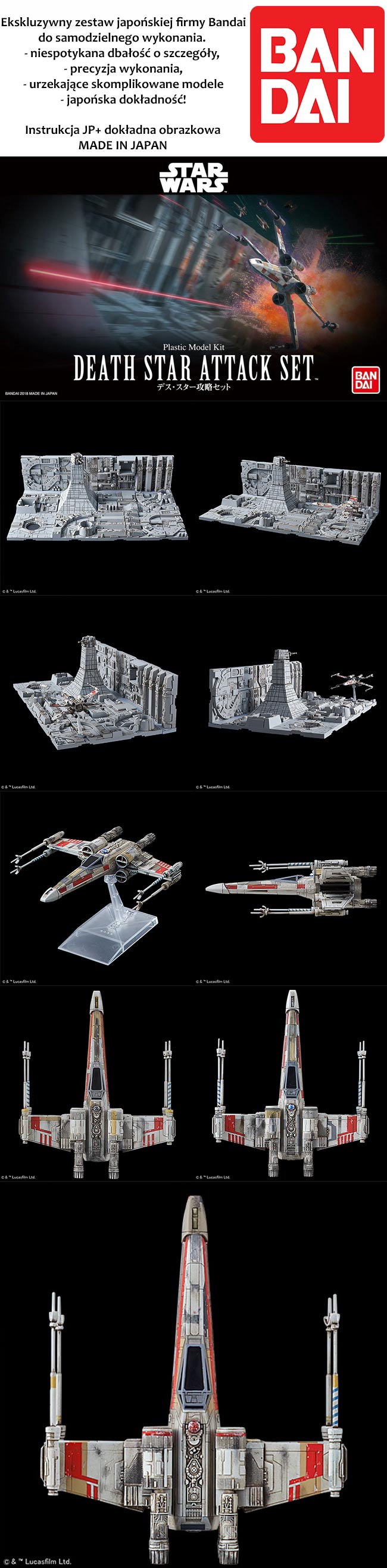 Bandai Star Wars Death Star Attack Set 1/144 Scale Plastic Model Kit